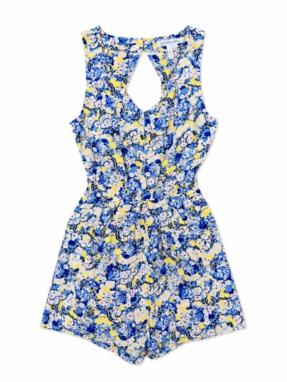 BCBGeneration Blue, Yellow, White Floral Romper, Size 0
